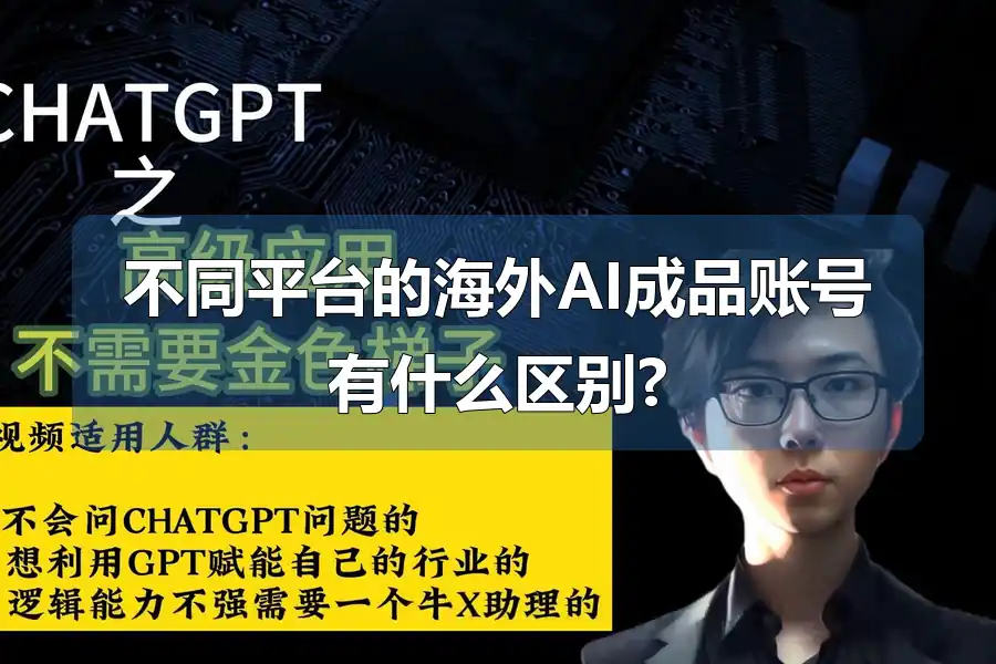 不同平台的海外AI成品账号有什么区别?